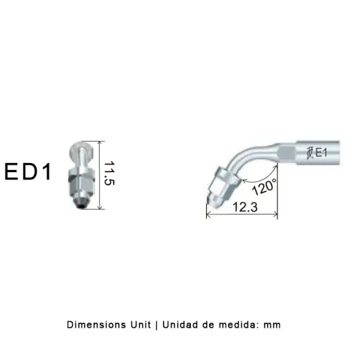 PUNTA INSERTO ENDOCHUCK ED1 PARA SATELEC Y COMP. ENDODONCIA 120º