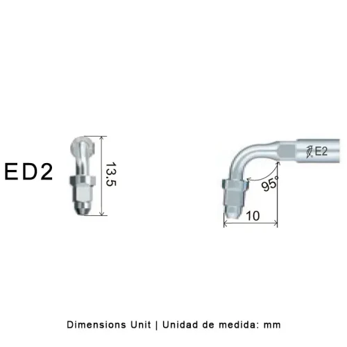 PUNTA INSERTO ENDOCHUCK ED2 PARA SATELEC Y COMP. ENDODONCIA 95º